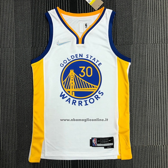 Maglia Golden State Warriors Stephen Curry 2974th 3 Points Bianco